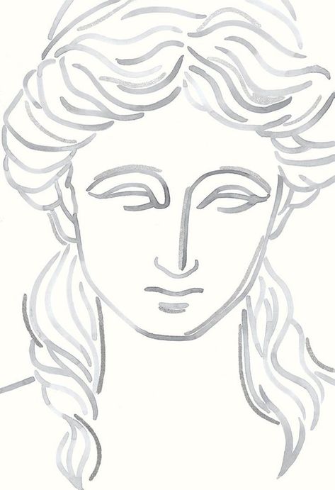 Neoclassical Painting Sketch, Greek Statues Sketches, Vintage Greek Art, Neoclassical Art Sketch, Greek Gods Sketches, History Art Drawing, Greek Drawing Art, Antigone Art, Framing Artwork Ideas