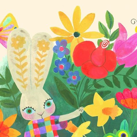 Shannon Snow on Instagram: "Hoppy Easter to all my favorite peeps! May your day be filled with sweet treats and egg-citing adventures! 🐰🥚🐣 #artlicensing #happyeaster #easterbunny #childrensbookillustration #kidlitart #gardenfriendsweek #theydrawandgarden" Shannon Snow, Snow Illustration, Easter Illustration, Rabbit Painting, Easter Art, Rabbit Art, Frog And Toad, Hoppy Easter, Art Licensing