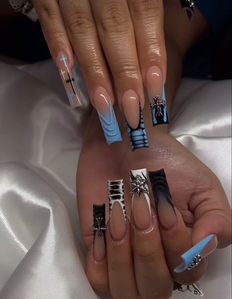 Acrylic Toe Nails, Long Acrylic Nail Designs, Colored Acrylic, Nice Nails, Colored Acrylic Nails, Her Nails, Short Square Acrylic Nails, Dope Nail Designs, Long Acrylic Nails Coffin