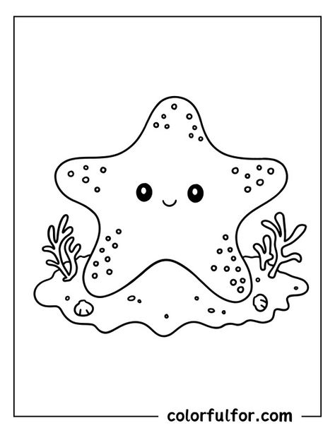 Cartoon Starfish, Starfish Colors, Octopus Coloring Page, Preschool Color Activities, Ocean Coloring Pages, Preschool Colors, Dinosaur Coloring Pages, Dinosaur Coloring, Coloring Pages Printable