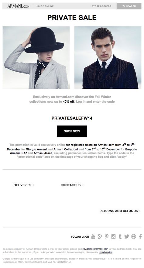 Exclusive invitation to our Private Sale Private Sale Invitation, Exclusive Invitation, Online Shopping Stores, Winter Collection, Giorgio Armani, Marketing, Quick Saves