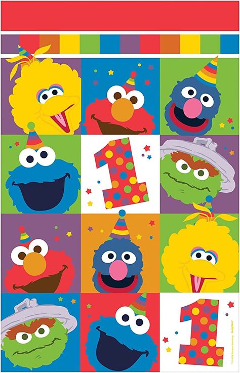 1st Birthday Party Favors, Plastic Table Cover, Sesame Street Elmo, Sesame Street Birthday Party, Elmo Party, Sesame Street Party, Sesame Street Birthday, Plastic Table Covers, Plastic Table