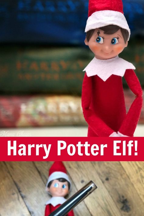 Elf On The Shelf Harry Potter Ideas, Harry Potter Elf On The Shelf, Shelf Transformation, Elf Printables Free, Harry Potter Elf, Elf Idea, Harry Potter Printables Free, Tree Props, Harry Potter Props