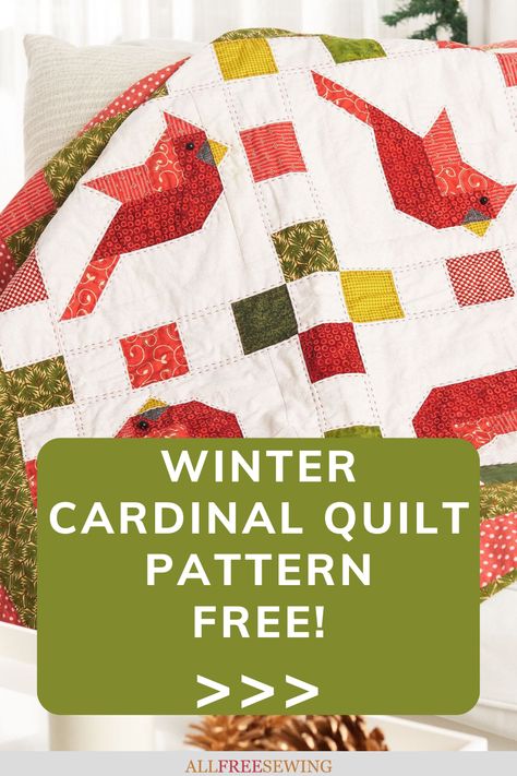 Cardinal Quilt Blocks Free Pattern, Cardinal Quilt Patterns Free, Cardinal Applique Pattern, Bird Quilt Patterns Free, Cardinal Quilt Pattern, Cardinal Quilt Block Pattern Free, Holiday Quilt Patterns Free, Quilt Block Patterns Free Templates, Mini Quilt Patterns Free