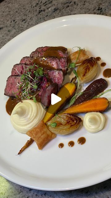 The Boujee Foodie on Instagram: "Bone in Ribeye, Pomme Soufflé, Potato Purée, Roasted Veggies ❤️🥩

Plating this gorgeous Ribeye, sous vide and reverse seared with roasted vegetables. A hearty and satisfying steak dinner. 

Chamber vacuum sealer and sous vide set up is linked in my profile. Taking the stress out of cooking especially when there are so many things going at once. 

#steak #beefy #wagyu #ribeye #plating #theartofplating #sousvide #buttery #juicy" Oven Steak, Filet Steak, Duchess Potatoes, Steak Potatoes, Ny Strip Steak, Beef Filet, Beef Fillet, Salt Pork, Potato Puree