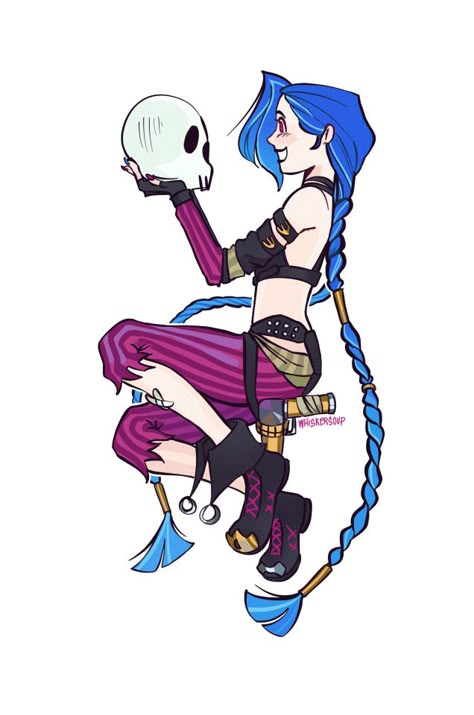 Hot Jinx Fanart, Evil Female Character Design, Jinx Arcane Fanart, Jinx Tattoo, Lol Splash Art, Jinx Art, Lol Jinx, Bum Tattoo, Arcane Fanart