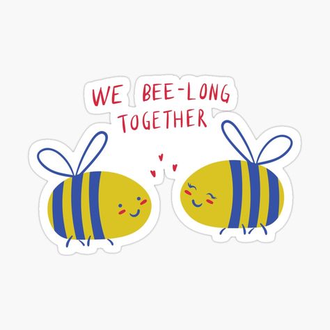 Bee Puns, Bee Valentine, Valentines Puns, Dragon Ball Z Iphone Wallpaper, Love Puns, Bee Sticker, Teacher Design, Teacher Stickers, Pun Gifts