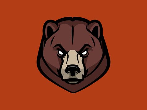 Bear Mascot Bear Logo Inspiration, Bear Mascot Logo, Animal Logo Design, Bear Logo Design, Bear Fishing, Wood Badge, Strongest Animal, Draw Logo, Bear Mascot