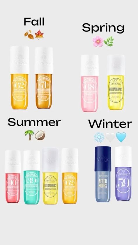 Sol de janeiro scent for each season #soldejaneiro Scent Combos, Lip Shades, Autumn Skincare, Sephora Skin Care, Fragrances Perfume Woman, Perfect Skin Care Routine, Perfume Scents, Perfume Lover, Skin Care Items