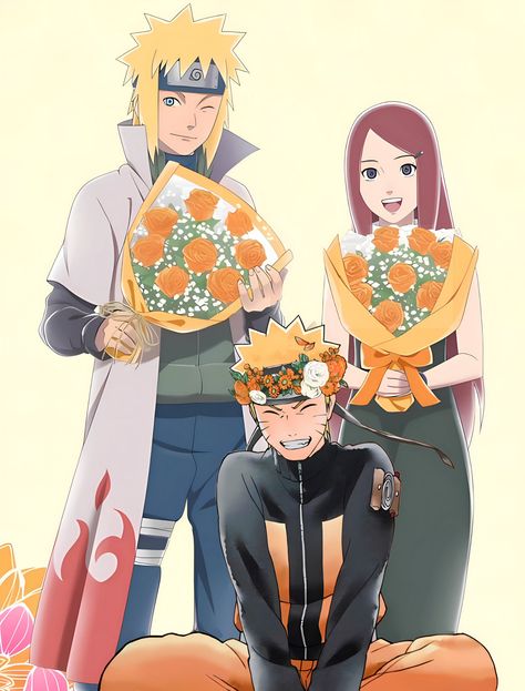 Naruto Minato And Kushina, Minato And Kushina, Naruto And Kushina, Naruto Birthday, Minato Kushina, Sasuke Vs, Uzumaki Family, Naruto Minato, Beyblade Burst