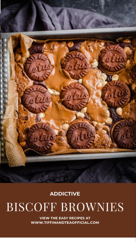 Biscoff Tiramisu, Biscoff Chocolate, Biscoff Brownies, Fudgy Chocolate Brownies, Biscoff Biscuits, How To Make Brownies, Crinkle Top, Lotus Biscoff, Cookie Spread