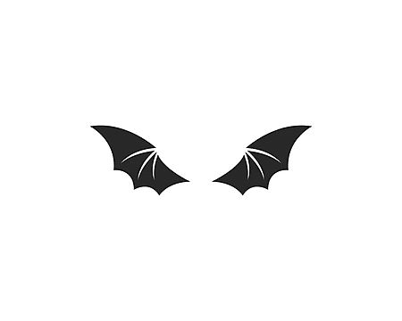 Bat Tattoo Ideas Simple, Vampire Symbols, Night Symbol, Wing Silhouette, Scary Cartoon, Wing Night, Bat Outline, Happy Icon, Drawing Decoration