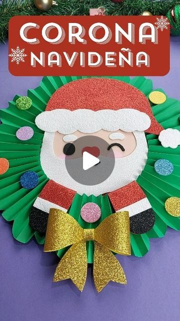 Ivonne e Ivette on Instagram: "Decoración Corona navideña (Santa)🎅🏻" Kraft Paper Crafts, Jewels Diy, Navidad Christmas, Diy Bracelets Patterns, Christmas Coloring Pages, Christmas Baubles, Xmas Crafts, Christmas Colors, Grinch