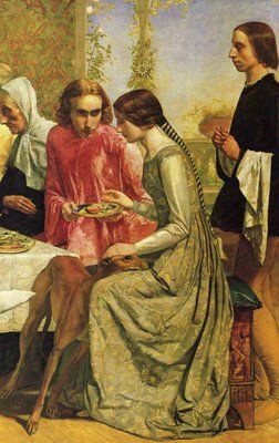 John Everett Millais - Isabella (detail) Everett Millais, Pre Raphaelite Paintings, Pre Raphaelite Art, Istoria Artei, Dante Gabriel Rossetti, John Everett Millais, John William Waterhouse, William Blake, Pre Raphaelite