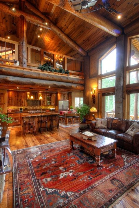 Attractive Log Cabins Big Log Cabin Houses, Log Cabin Layout, Log Cabin Homes Interior, Log Cabin Mansions, Cabin Homes Interior, Log Cabin House, Woods Cabin, Cabin Mansion, Mini Homes