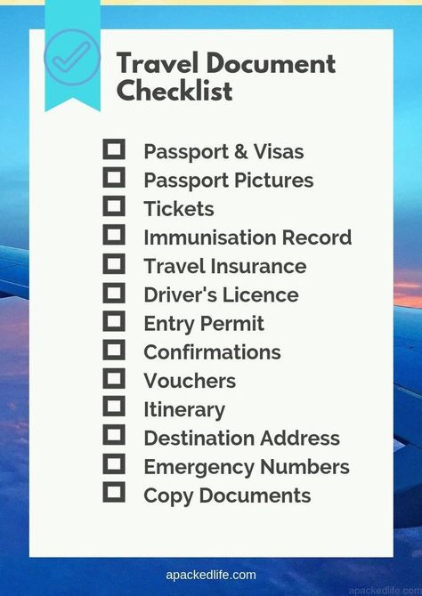 Document Checklist, Passport Pictures, Holiday Travel Destinations, Popular Travel Destinations, Travel Documents, Vacation Tips, Seven Seas, Travel Checklist, Packing Tips For Travel