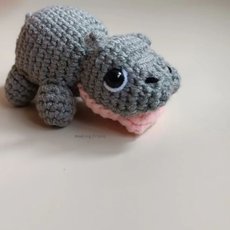 Didn't know I needed a Moo Deng in my life until I saw @spoonkandi post (her two deng are cuter) Might be making her siblings in the future so she won't be lonely 🥺 (currently don't have enough grey yarn 😞) Free Crochet Moo Deng pattern by @etm.studi0 In My Life, I Saw, Free Crochet, Crochet Projects, My Life, Knit Crochet, The Future, Yarn, Knitting