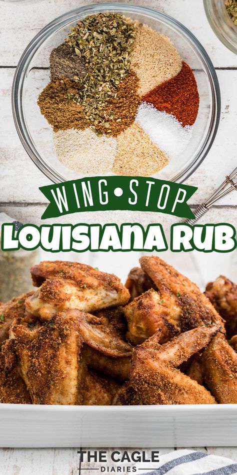 Wing Stop Louisiana Rub Recipe, Louisiana Dry Rub Wings Recipe, Wingstop Fry Seasoning, Louisiana Dry Rub Wingstop, Wing Dust Seasoning, Wings Rub Recipe, Dry Seasoning For Chicken Wings, Best Chicken Wing Seasoning, Cajun Wings Recipe Dry Rubs