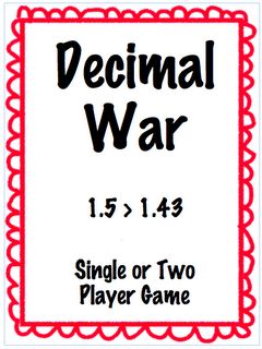 Decimal Games, Decimal Numbers, Comparing Decimals, Desk File, Grade 6 Math, Fifth Grade Math, Fourth Grade Math, Fast Finishers, Math Instruction