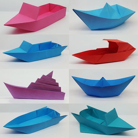 Visit my YouTube channel for 40 Plus #paperboats making instruction. #origamiboat #boat Origami Boat Instructions, Origami Ship, Make A Paper Boat, Folding Boat, Paper Boats, Paper Folding Crafts, Boat Crafts, Origami Boat, Origami And Kirigami