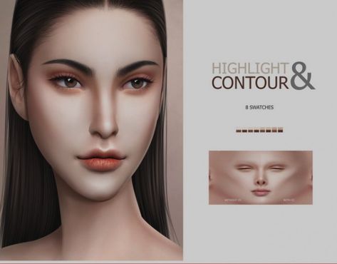 Make Up Highlight, Sims 4 Men Clothing, Sims 4 Tattoos, Sims 4 Cc Eyes, Highlight And Contour, The Sims 4 Skin, Makeup Cc, Sims 4 Cc Makeup, Sims 4 Cc Skin