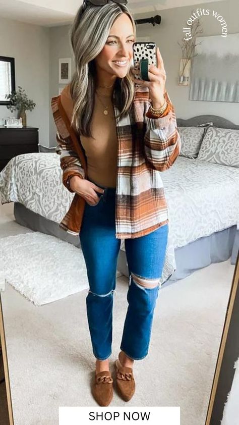 Fall Outfits for Women. Plaid Shirt Outfit. Women Plaid Shirt, Shacket Outfit Women, Plaid Shirt Outfit, Coffee Date Outfit, Plaid Outfits Fall, Shacket Outfit, Plaid Shirt Outfits, Fall Outfits For Women, Coffee Date Outfits