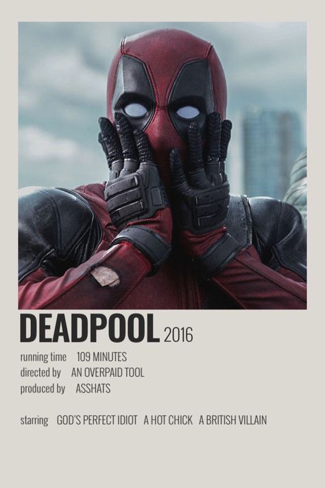 deadpool wallpaper / poster Deadpool Movie Poster, Deadpool Poster, Best Marvel Movies, Movie Challenge, Polaroid Movie Poster, Film Polaroid, Marvel Movie Posters, Avengers Poster, Gambar One Direction