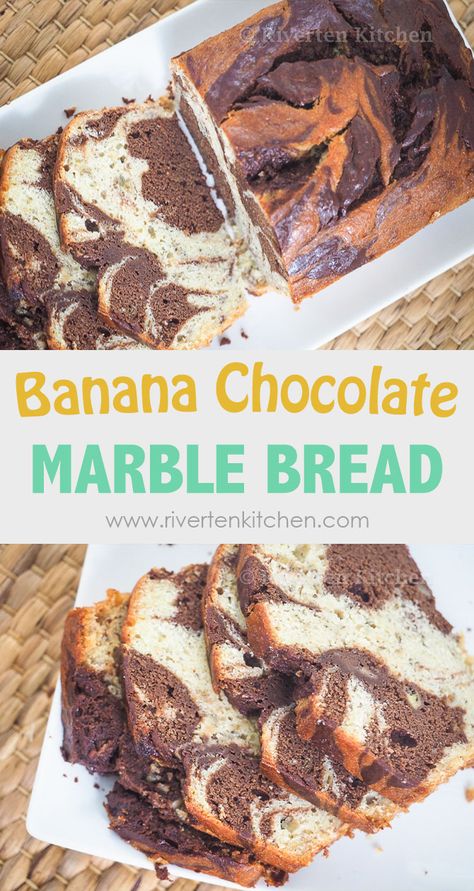 Marble Bread Recipe, Chocolate Marble Bread, Soft Banana Bread, Marble Bread, Marbled Banana Bread, Marbled Cake, Chocolate Marble Cake, Patisserie Vegan, Marble Cake Recipes