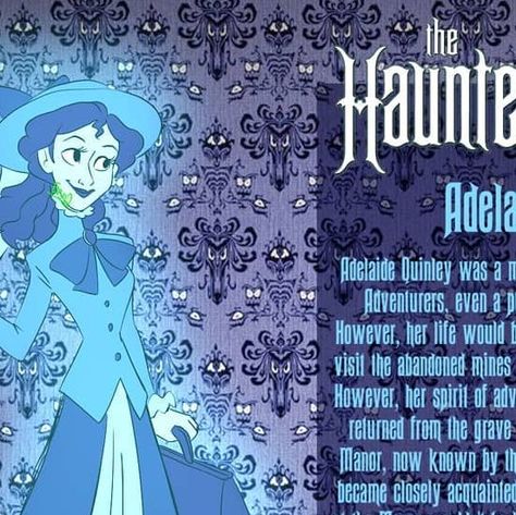 Local Spooks Enthusiast on Instagram: "(Just noticed that I left her old name in there but her name is now Adelaide, not Vida!) It's not exactly Christmasy BUT one of the most famous Christmas stories, and my personal favorite, A Christmas Carol is also a ghost story! 😉😉 So here's my Happy Haunt's revised design and name, complete with the backstory for those who forgot or can't read it clearly here: Adelaide Quinley was a member of the Society of Explorers and Adventurers, even a pupil to Lord Henry Mystic himself! However, her life would be tragically cut short when she would visit the abandoned mines of Big Thunder Mesa and never return. However, her spirit of adventure left her soul restless. Thus, she returned from the grave and decided to reside in Ravenswood Manor, now known by th A Ghost Story, Christmas Stories, Ghost Story, Disney Haunted Mansion, Old Names, A Christmas Carol, Disney Decor, The Society, A Ghost