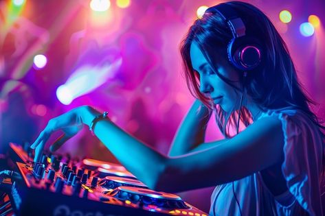 Woman With Headphones, Dj Party, Graphic Resources, Headphones, Dj