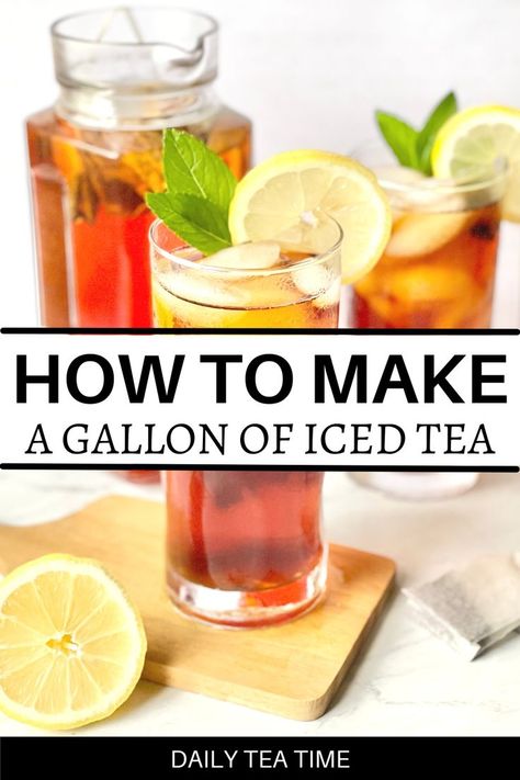 Gallon Iced Tea Recipe, Sweet Tea For A Crowd, How To Make Tea In Microwave, How To Brew Tea, Brewing Tea How To, Large Batch Iced Tea, How To Make Homemade Tea, Brewed Tea Recipes, Fresh Brewed Iced Tea Recipe