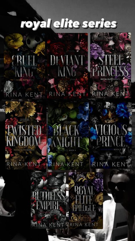 The Royal Elite Series, Royal Elite Series Aesthetic, Rina Kent Books Order, Book Series Covers, Royal Elite Series, Royals Series, Tbr List, Fantasy Book Series, Rina Kent