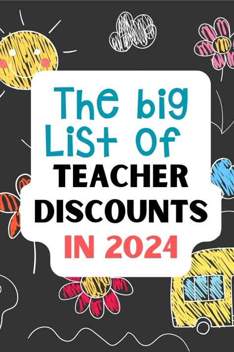 The Ultimate List of Teacher Discounts for 2024 Teacher Incentives For Teachers, School Ideas For Teachers, Free Teacher Rewards, Teacher Aide Desk Ideas, Paraprofessional Must Haves, Teacher Wish List Ideas, Teacher Assistant Duties, Teacher Rewards For Students, Thanks Teacher