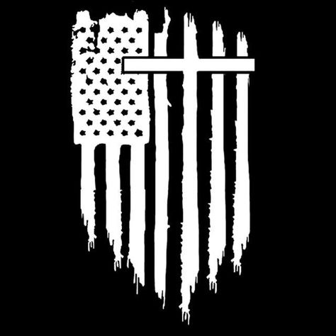 Show your faith with this amazing American flag cross decal that symbolizes how great God made our country. USA, USA, USA! Material Type: VinylColors Avaiilable: Black or Silver *Processing, handling, and shipping may take 2-4 weeks. Armor Of God Tattoo, American Flag Cross, Cross Faded, American Flag Art, American Flag Decal, Country Girl Life, American Flag Wallpaper, Cross Flag, Flag Tattoo