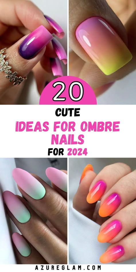 "Ombre Nails Acrylic" introduces versatility with acrylic designs that embrace the beauty of color gradients. From subtle transitions to bold combinations, this collection of acrylic ombre nails caters to various tastes. Whether you prefer short acrylic ombre nails or more extravagant designs, these ideas promise to make your acrylic nails a statement of creativity and glamour in 2024. Ombre Nails Shellac, Ombre Tropical Nails, Ombre Style Nails, Spring Nails 2024 Trends Ombre, Ombre Spring Nails 2024, Vibrant Ombre Nails, 3 Color Ombre Nails, Multi Color Ombre Nails, Summer 2024 Acrylic Nails