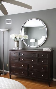 Dark Brown Bedrooms, Bedroom Makeover Before And After, Cherry Bedroom Furniture, Dark Wood Bedroom, Dark Brown Furniture, Brown Furniture Bedroom, Grey Bedroom Furniture, Dark Wood Furniture, Bedroom Furniture Makeover