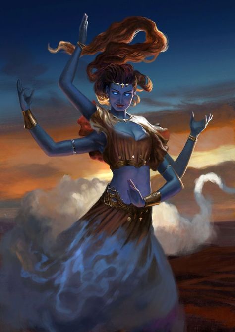 Female Genie Art, Jinn Character Design, Female Genie Character Design, Belly Dancer Fantasy Art, Dao Genie, Smite Characters, Female Jinn, Genie Character Design, Genie Female