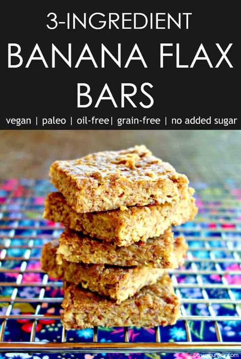 3-Ingredient Banana Flax Bars {vegan, oil-free, grain-free} | powerhungry® Flax Seed Bars, Flax Recipes, Banana Blondies, Lunchbox Snacks, Health Meals, Flaxseed Meal, Paleo Snack, Seed Recipes, High Protein Desserts