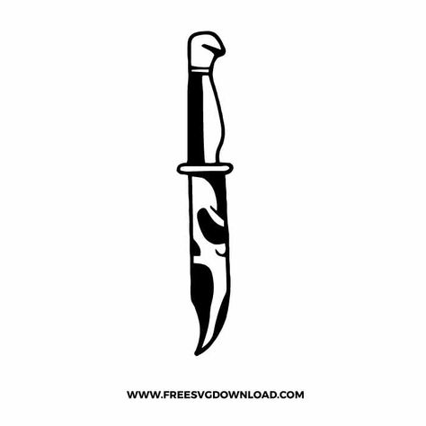 Easy Knife Tattoo, Scream Svg Free, Simple Scream Tattoo, Ghost Face Knife Tattoo Ideas, Ghostface Knife Drawing, Scream Knife Drawing, Ghostface Silhouette, Scream Cricut, Ghostface Knife Tattoo