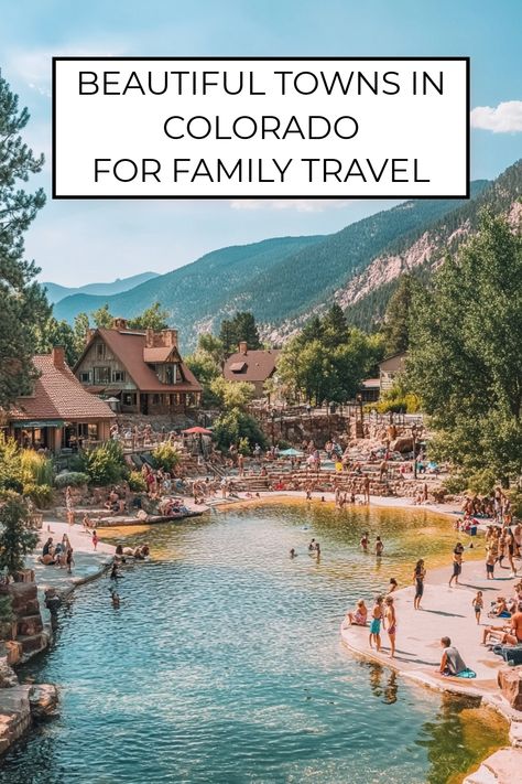 Discover hidden gems in Colorado's beautiful towns with this captivating video. From Glenwood Springs' hot springs to Ouray's mountain landscapes, family-friendly experiences abound. Boulder features a vibrant cultural scene, while Colorado Springs showcases landmarks like Pikes Peak. Dive into stunning scenery and unique activities for your next adventure. Click to explore more. #FamilyTravel #ExploreColorado Castle Hot Springs, Pagoda Springs Colorado, Colorado With Kids Summer, Colorado Springs With Kids, Glenwood Springs Colorado, Breckenridge Ski Resort, Colorado Towns, Explore Colorado, Family Vacation Spots