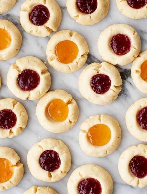 Thumbprint Cookies Recipe - Love and Lemons Best Thumbprint Cookies, Jam Thumbprint Cookies, Thumbprint Cookies Recipe, Jam Cookies, Favorite Cookie Recipe, Filled Cookies, Buttery Cookies, Delicious Cookie Recipes, Thumbprint Cookies