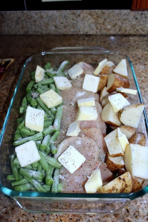 Green beans, chicken breast, potatoes, butter, italian seasoning. Bake 350 degrees for an hour. Easy Peasy Keto Chicken And Potatoes Recipes, Ranch Chicken Green Beans And Potatoes, Chicken With Green Beans And Potatoes, Chicken Breast Green Beans Potatoes, Ranch Chicken Potatoes And Green Beans, Baked Chicken And Green Beans, Crock Pot Chicken Green Beans Potatoes, Green Beans Chicken And Potatoes, One Pan Chicken Potatoes Green Beans