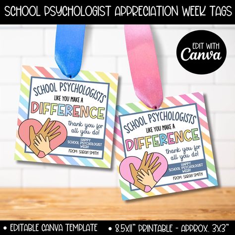 School Psychology Appreciation Week Gift Tags Template, PTA PTO School Psychologist Counselor Gifts, Psychology Week Day Thank You Gift Tag Psychologist Appreciation Gifts, School Psychology Awareness Week Gifts, School Psychologist Appreciation Gift, School Phycologist Gifts, School Psychologist Stickers, Gift Tags Template, Digital Printing Services, Counselor Gifts, Gift Tag Template