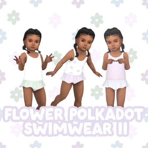 Flower polkadot swimwear II - Screenshots - The Sims 4 Create a Sim - CurseForge Sims 4 Maxis Swimsuit, Sims 4 Cc Cute Swimsuit, Sims 4 Cc Swimsuit Kids, Sims 4 Maxis Match Swimwear, Sims 4 Toddler Swimsuit, The Sims 4 Todlers Cc Clothing, Toddlers Swimwear, Sims 4 Jobs, Toddler Cc Sims 4