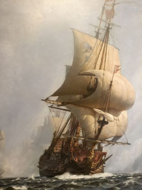 Age Of Sail Ships, 18th Century Ship, Old Sailing Ships Paintings, 1600s Paintings, Anglo Dutch Wars, Age Of Sail, Sail Ships, Ship Sails, Galleon Ship