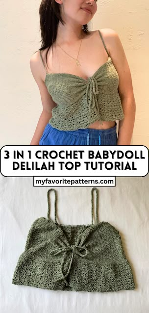 Babydoll Top Pattern, Babydoll Top Outfit, Crochet Babydoll, Peplum Top Outfits, Diy Crochet Cardigan, Stylish Tops For Girls, Tube Top Outfits, Crochet Tank Tops, Baby Doll Top