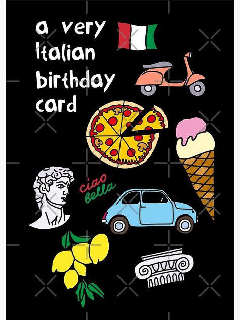 Italian Birthday, Diy Cards, Art Ideas, Greeting Card, Birthday Cards, Greeting Cards, Italy, Birthday, For Sale