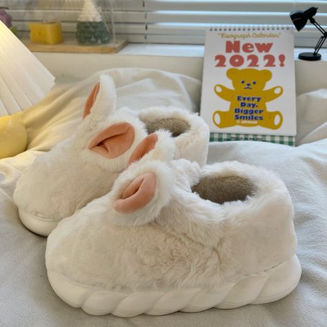 Sleepers Shoes, Bunny Shoes, Chocolate House, Fluffy Shoes, Bunny Slippers, Kawaii Shoes, Cute Slippers, Shoes Too Big, Home Slippers