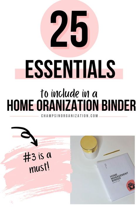 A home organization binder is the perfect tool to keep your important documents together and organized. This article gives you practical tips on how to create a home organization binder and also what to include in the binder! Organization Categories, Important Documents Binder, Gyst Binder, Home Organization Declutter, Home Organization Binders, Organization Binder, Diy Home Organization, Organization Aesthetic, Declutter Home