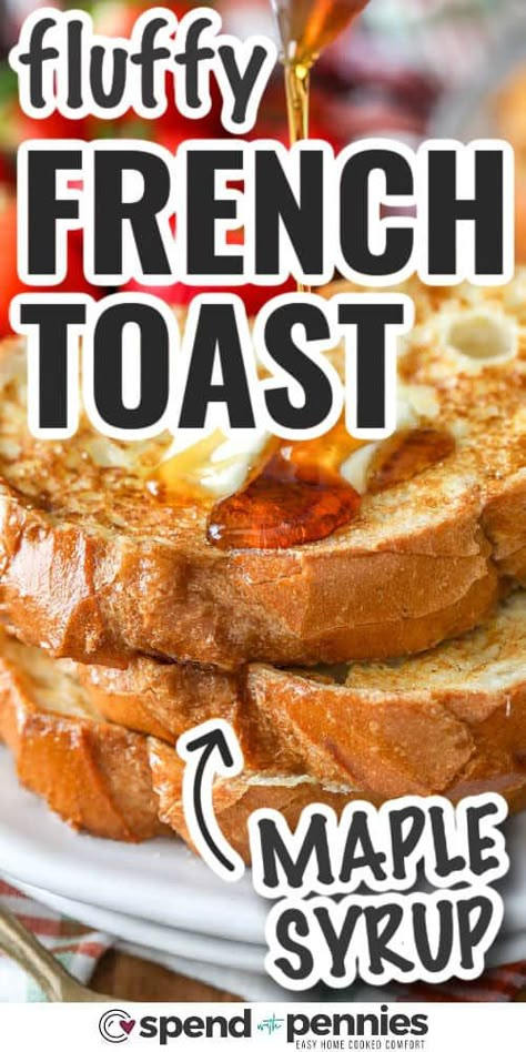 French Toast With Flour, Recipes For French Toast, French Toat, How To Make French Toast, Simple French Toast Recipe, Oven French Toast Recipe, French Toast Recipe Easy, Fluffy French Toast Recipe, Overnight Sausage Breakfast Casserole